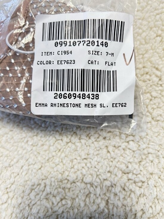 J. Crew Factory Rhinestone Mesh Slide Sandals Tan/Beige Size 7M - Picture 7 of 7